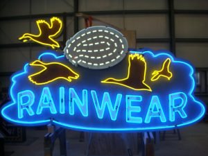 rainwear neon sign