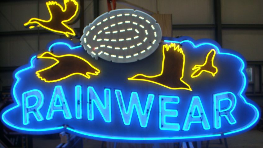 rainwear neon sign